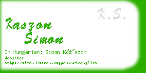kaszon simon business card
